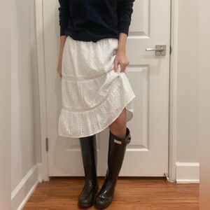 Eyelet Midi Skirt